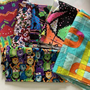 A Bundle Bag of Colored Colorful Cotton Fabric Material Scraps Quilting Sewing